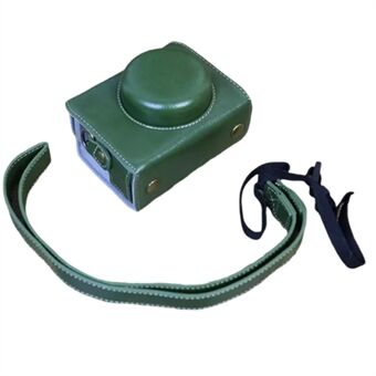 Läderfodral i PU för Sony ZV-1F-kamera, kameraväska med fullständigt skydd med axelrem