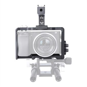 YELANGU C6-A SLR-kamera skyddsbur för Sony A6000 / A6300 / A6400 / A6500 Anti-rost hård aluminiumlegering Expansion kamera ramsats Gimbal stabilisator