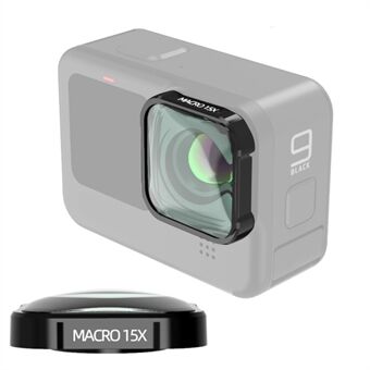 GP9 1953-22 15X Macro Camera Lens Action Camera Optisk glasobjektivfotografering Ytterligare linstillbehör för GoPro Hero 9
