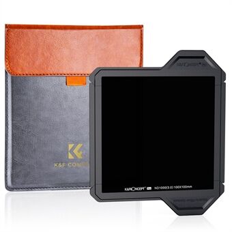 K&F CONCEPT SKU.1809 True Color 100x100x2mm ND1000 fyrkantigt linsfilter HD klar vattentät flerskiktsbeläggning 10-stoppsöppning AGC optisk glaskamera lins ND-filter