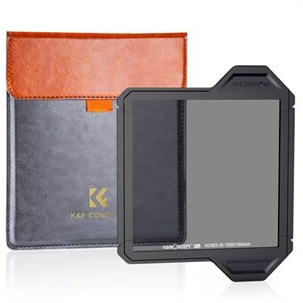 K&F CONCEPT SKU.1872 100x100x2mm Flerskiktsbeläggning kameralins ND8-filter AGC Optiskt glas True Color HD Klart Vattentätt fyrkantigt ND-linsfilter