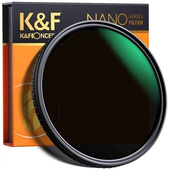 K&F CONCEPT KF01.1475 ND32-512 Ultratunnt variabelt ND-filter 82 mm No X Spot Fade neutralt densitetsfilter för objektiv
