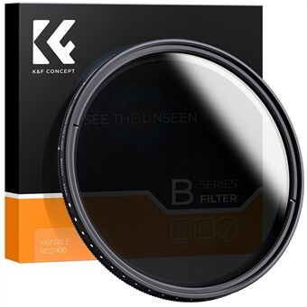 K&F CONCEPT KF01.1114 ND-filter 82 mm variabelt ND2-ND400 Ultratunt neutralt densitet optiskt glas HD kameralinsfilter med rengöringsduk