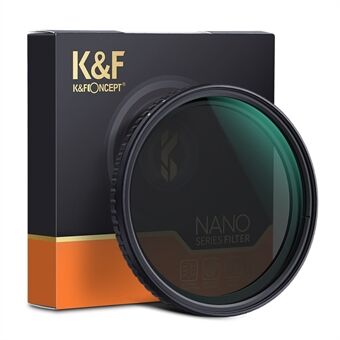 K&F CONCEPT KF01.1135 82 mm Variable Fader ND2-ND32 Filter för kameralins No X Spot HD Neutral Density Filter med 28-lagers beläggning