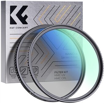 K&F CONCEPT 82 mm 2-i-1 filtersats MCUV+CPL kameralinsfilter 18-lagers belagt ultratunt anti- Scratch
