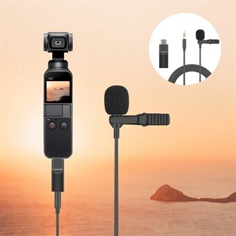 3,5 mm Audio Video Record Lapel Microphone + Audio Adapter för Osmo Pocket Camera Camera Recorder