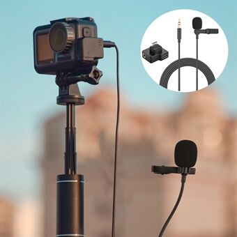 3,5 mm Audio Video Record Lapel Microphone + Adapter för Osmo Action Camera