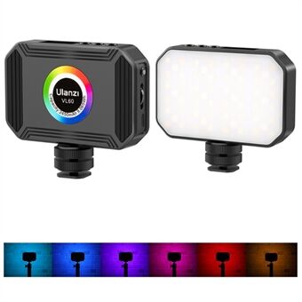 ULANZI VL60 Minificka RGB-videoljus Bärbar magnetisk LED-kamerafyllningslampa för fotografering