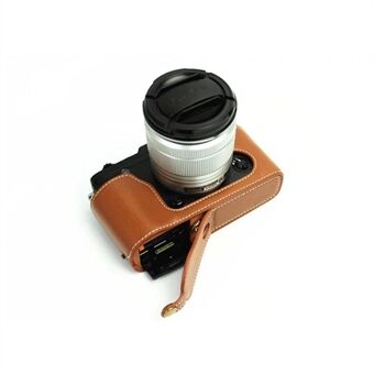 Äkta Split Läder Half Camera Case Väska för Fujifilm XE1 XE2