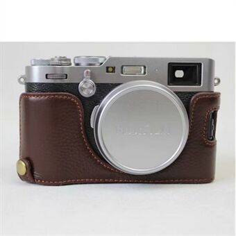 Äkta läder Half Camera Protection Case Väska för Fujifilm X100F