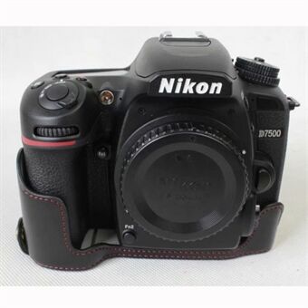Halvkamera PU-läderskyddsfodral för Nikon D7500 digital SLR-kamera