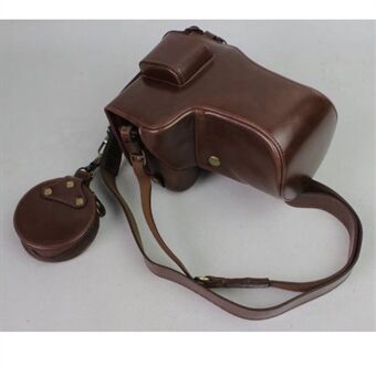 Skyddsväska i PU-läder + rem + kameralinsväska för Sony ILCE-9 / A9 / A7RM3 A7RIII