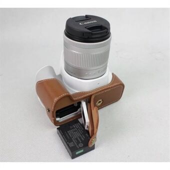 Kameraskyddsfodral med halv botten i äkta läder för Canon EOS 200D