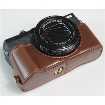 Halvt kamerafodral i PU-läder Väskskydd för Canon PowerShot G5 X Mark II