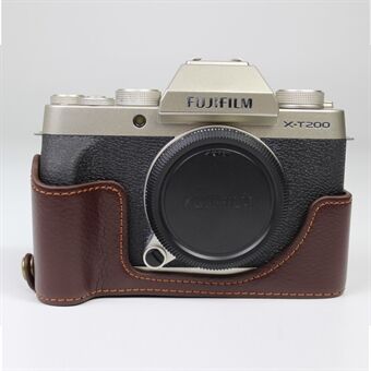 Kamerahalvfodral i äkta läder till Fujifilm Fuji X-T200 / XT200