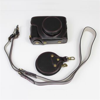 PU Läder Half Camera Case Väskskydd för Fujifilm Fuji X100V