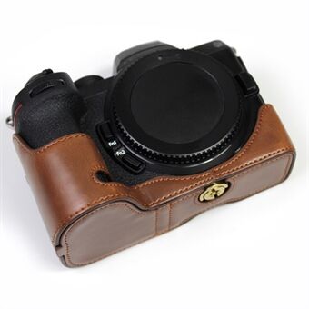 PU Läder Kameraskydd Bottenväska Väska Halvkroppsskydd med batteriöppning för Nikon Z5 / Z6 / Z7 / Z6II / Z62 / Z7II / Z72