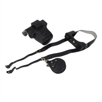 Löstagbar kameraväska i PU-läder Fodral Batteriöppningsdesign Skyddsfodral med linsficka och axelrem för Nikon Z FC 28mm