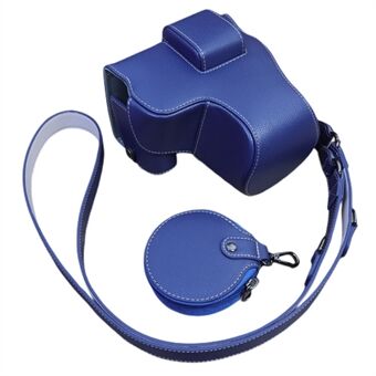 För Canon EOS R8 PU Läderfodral Digitalkamera Batteriöppningsdesignväska med rem och liten väska