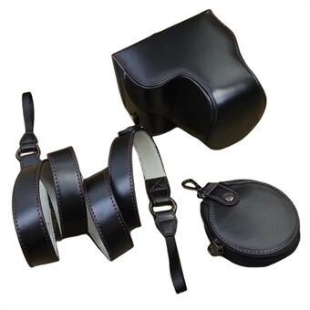 För Sony ZV-E1 PU Läder Avtagbar kameraväska Batteriöppningsskydd Skyddsfodral med linsväska