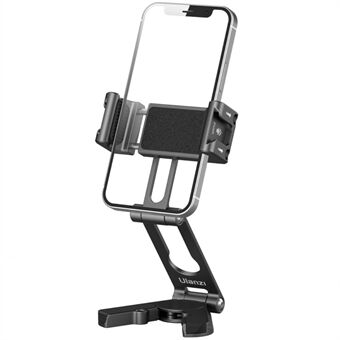 ULANZI 3042 HP004 Metall hopfällbar smartphonehållare montering för stativ 360 grader roterbar med kall sko 1 / 4\'\' skruv