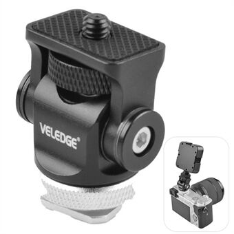 VELEDGE V1 Adapter för kamerafäste för minimonitor Mic Fill Light Justerbar metall Gimbal 360 grader roterande