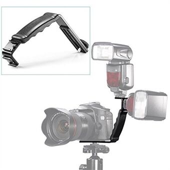 Fotografi Fyllningsljushållare Mikrokameraramfäste DV-kamerafäste L-formad bilateralt fäste med kallsko, 1/4" adapter