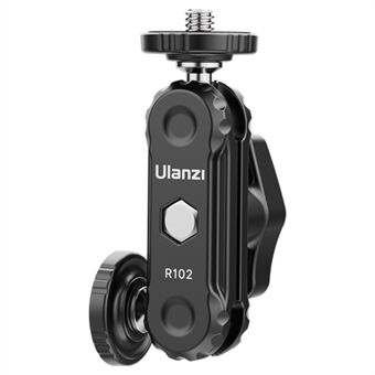 ULANZI R102 1st metall magisk arm med 360 graders dubbla kulhuvuden 1 / 4\'\' skruv förlängningsfäste för DSLR-kamera Monitor Videoljus mikrofonstativ