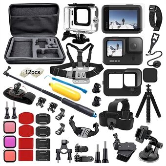 55-i-1 Action Camera Accessories Kit med vattentätt hölje, Selfie Stick, Tripod, Skärmskydd för GoPro Hero 9/10/11