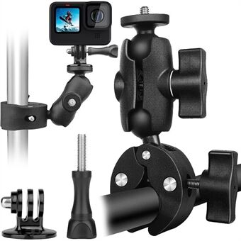 1403 6 cm kameraklämmamonterad multifunktionsmonitorhållare 360-graders Head med 1/4" adapter för DSLR-kamera, telefonklämma