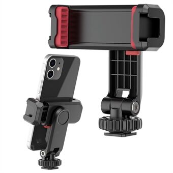 UURIG ST-06S Portable 360 Degrees Rotating Phone Holder Clip with Dual Cold Shoe Mount for Live Streaming Video Recording