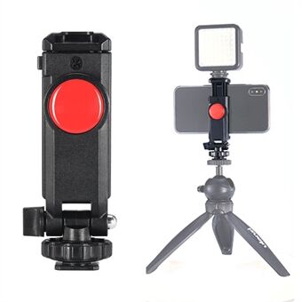 UURIG ST-06 Portable Rotatable Phone Holder Clip with Cold Shoe 1/4 Screw Hole Mount for Tripod Camera