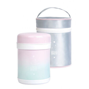 Termisk matbehållare Galaxy rostfritt stål 900 ml rosa / mintgrön