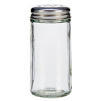 Sockerskål 100 ml glas/stål transparent/silver