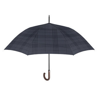 Paraply scotch glas 120 cm automatiskt trähandtag herrblå