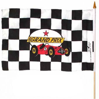 Racingflagga på trämast 60 cm