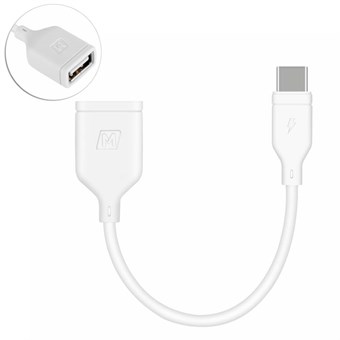 USB-C till USB-adapter - Stöder OTG-funktion - 15 cm - Vit