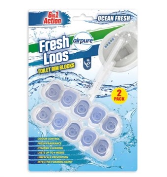 AirPure Fresh Loos 6 i 1 WC-Blok - Ocean Fresh - 1 Dubbelpack