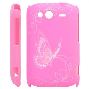 HTC Wildfire S Butterfly skal (rosa)