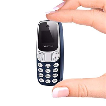 Världens minsta minimobiltelefon med dubbla SIM - Grå